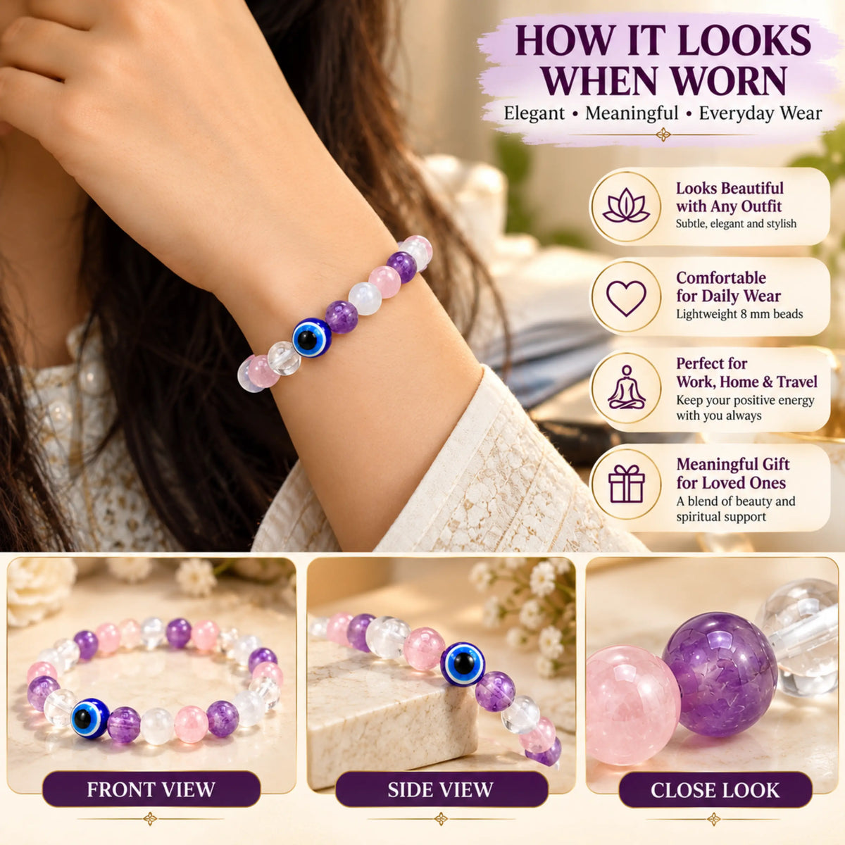 Cancer (Karka) Crystal Bracelet (Govt Lab Certified)