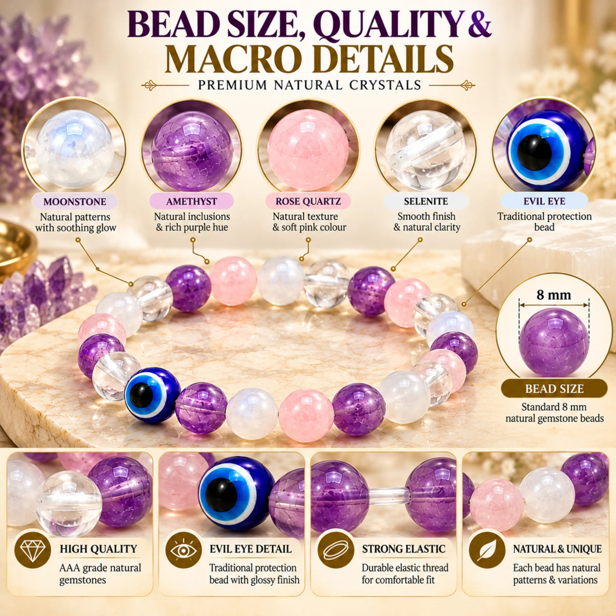 Cancer (Karka) Crystal Bracelet (Govt Lab Certified)