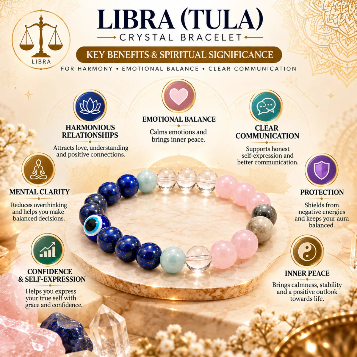 Libra (Tula) Crystal Bracelet (Govt Lab Certified)