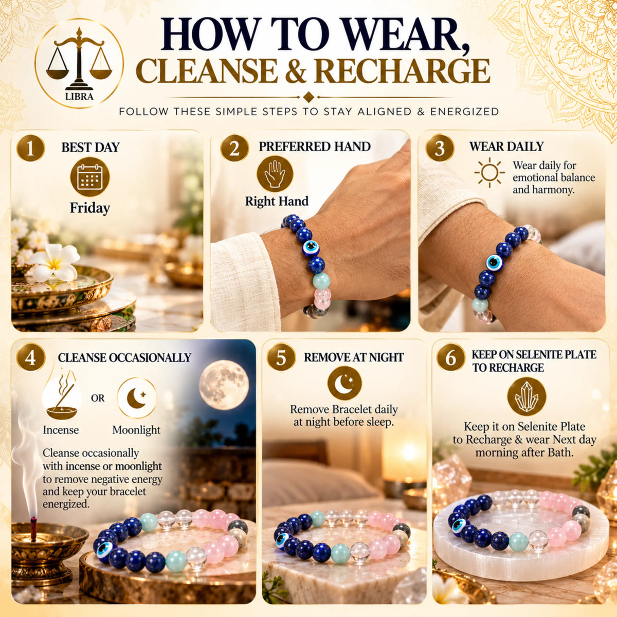 Libra (Tula) Crystal Bracelet (Govt Lab Certified)