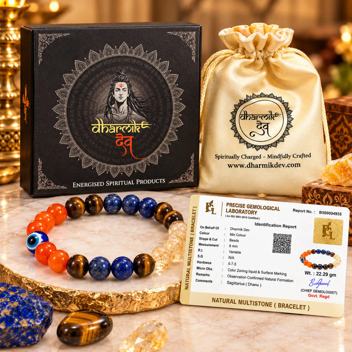 Sagittarius (Dhanu) Crystal Bracelet (Govt Lab Certified)