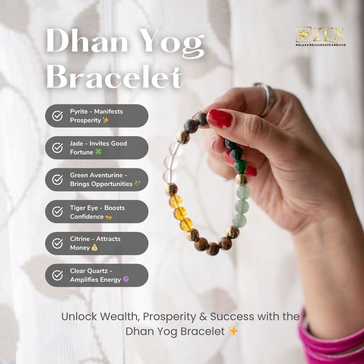 Dhan Yog Bracelet (Women - 6mm Beads)