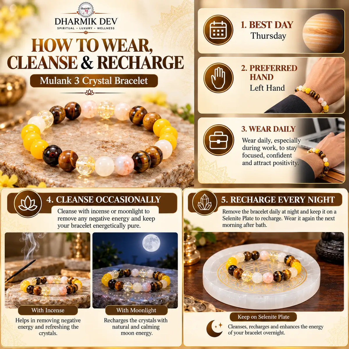 Mulank 3 Crystal Bracelet (Govt Lab Certified)