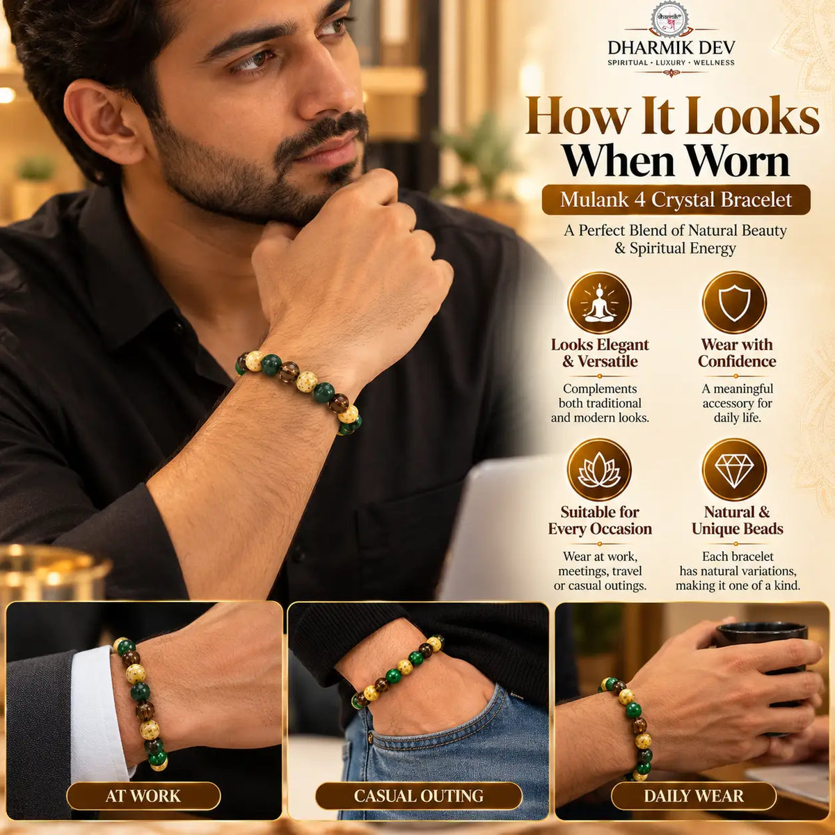 Mulank 4 Crystal Bracelet (Govt Lab Certified)