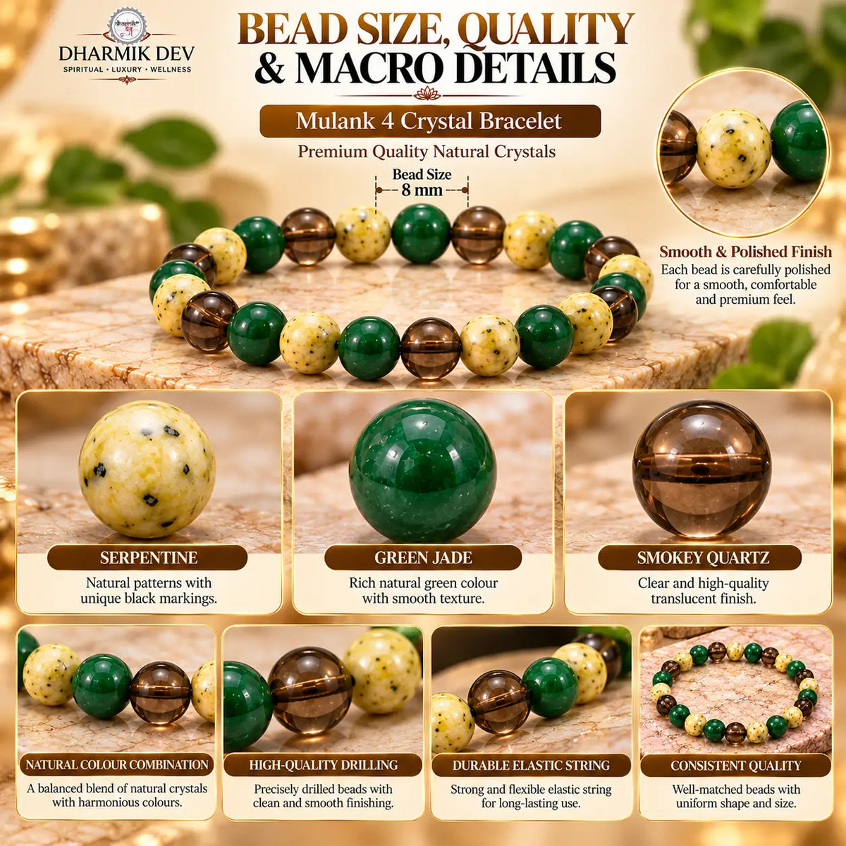 Mulank 4 Crystal Bracelet (Govt Lab Certified)