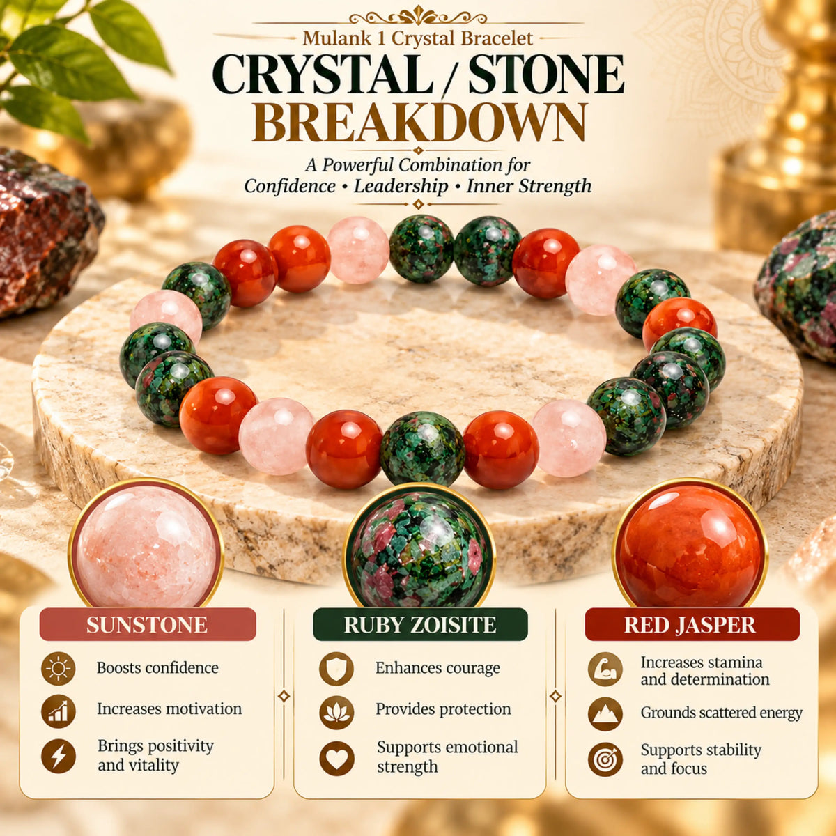 Mulank 1 Crystal Bracelet (Govt Lab Certified)