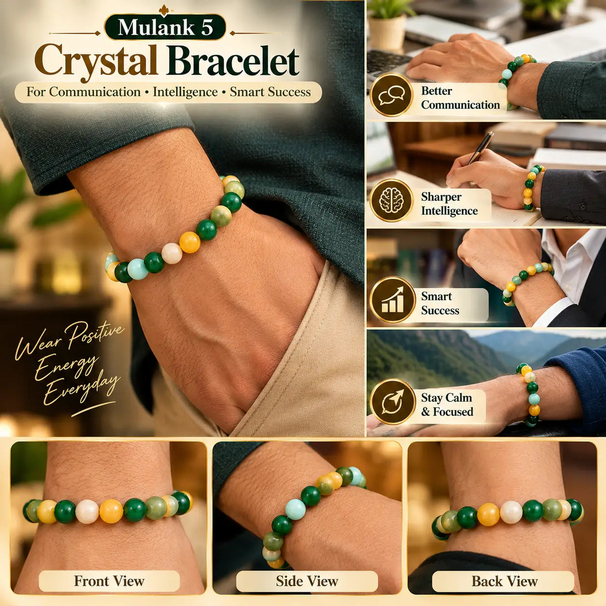Mulank 5 Crystal Bracelet (Govt Lab Certified)