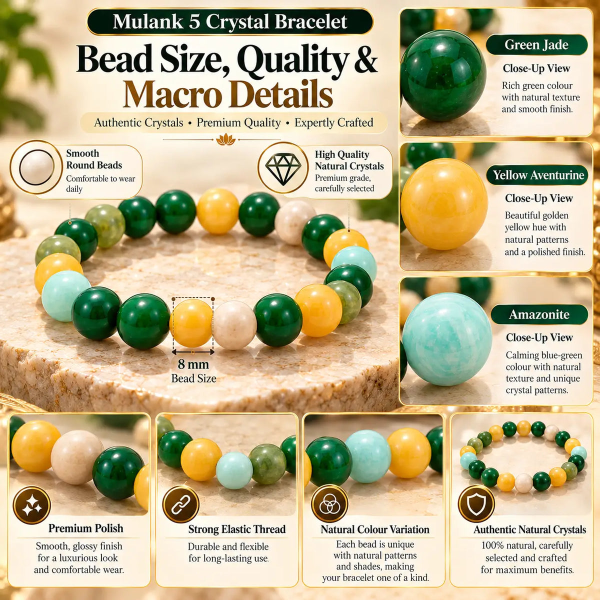 Mulank 5 Crystal Bracelet (Govt Lab Certified)