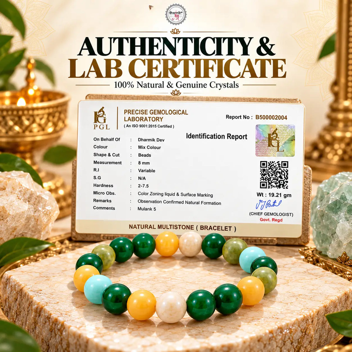 Mulank 5 Crystal Bracelet (Govt Lab Certified)
