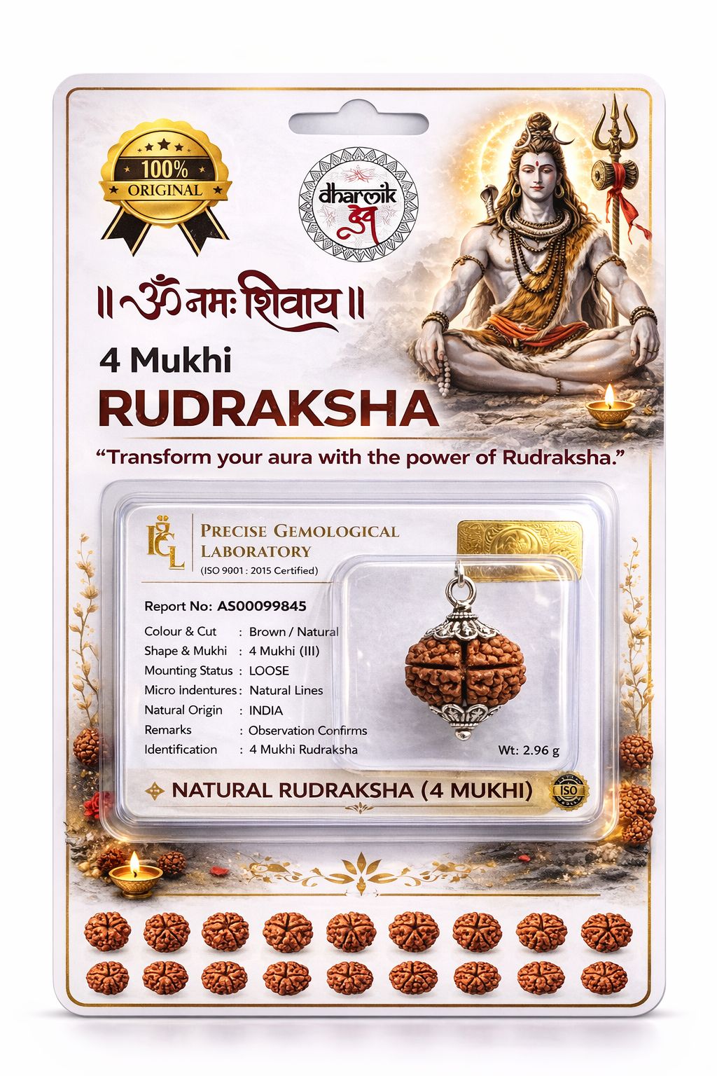 4 Mukhi Rudraksha (Government Lab Certified)