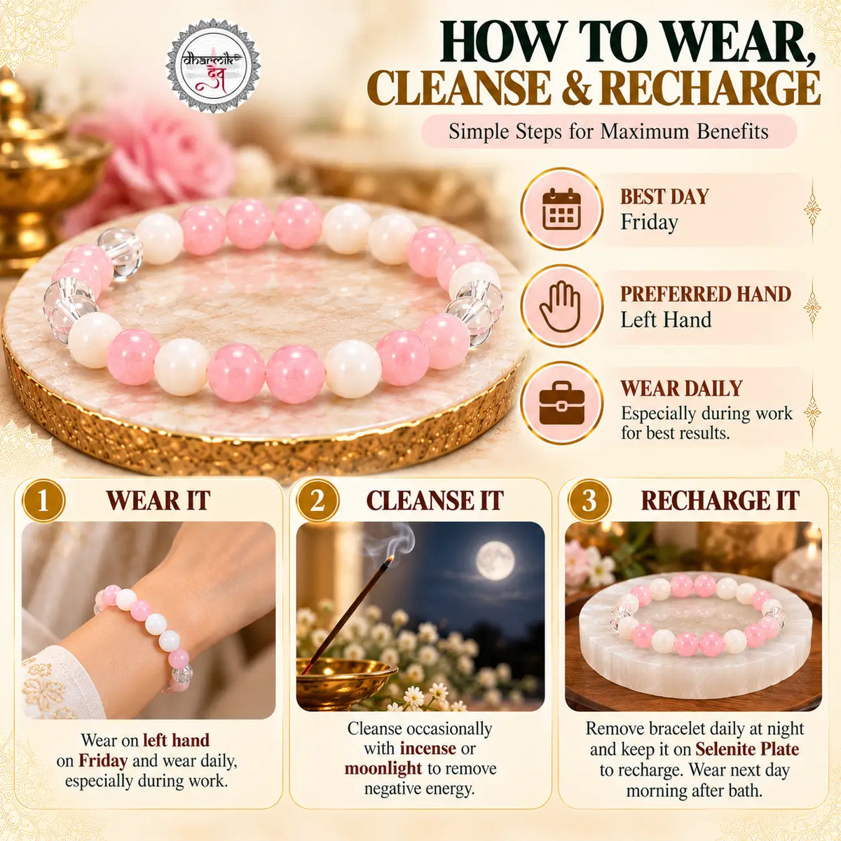 Mulank 6 Crystal Bracelet (Govt Lab Certified)