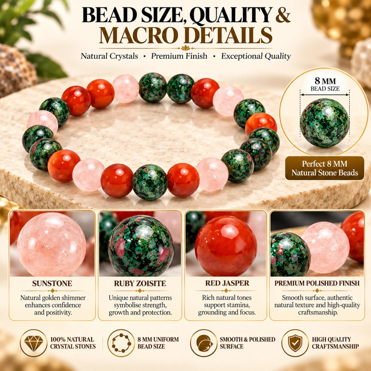 Mulank 1 Crystal Bracelet (Govt Lab Certified)