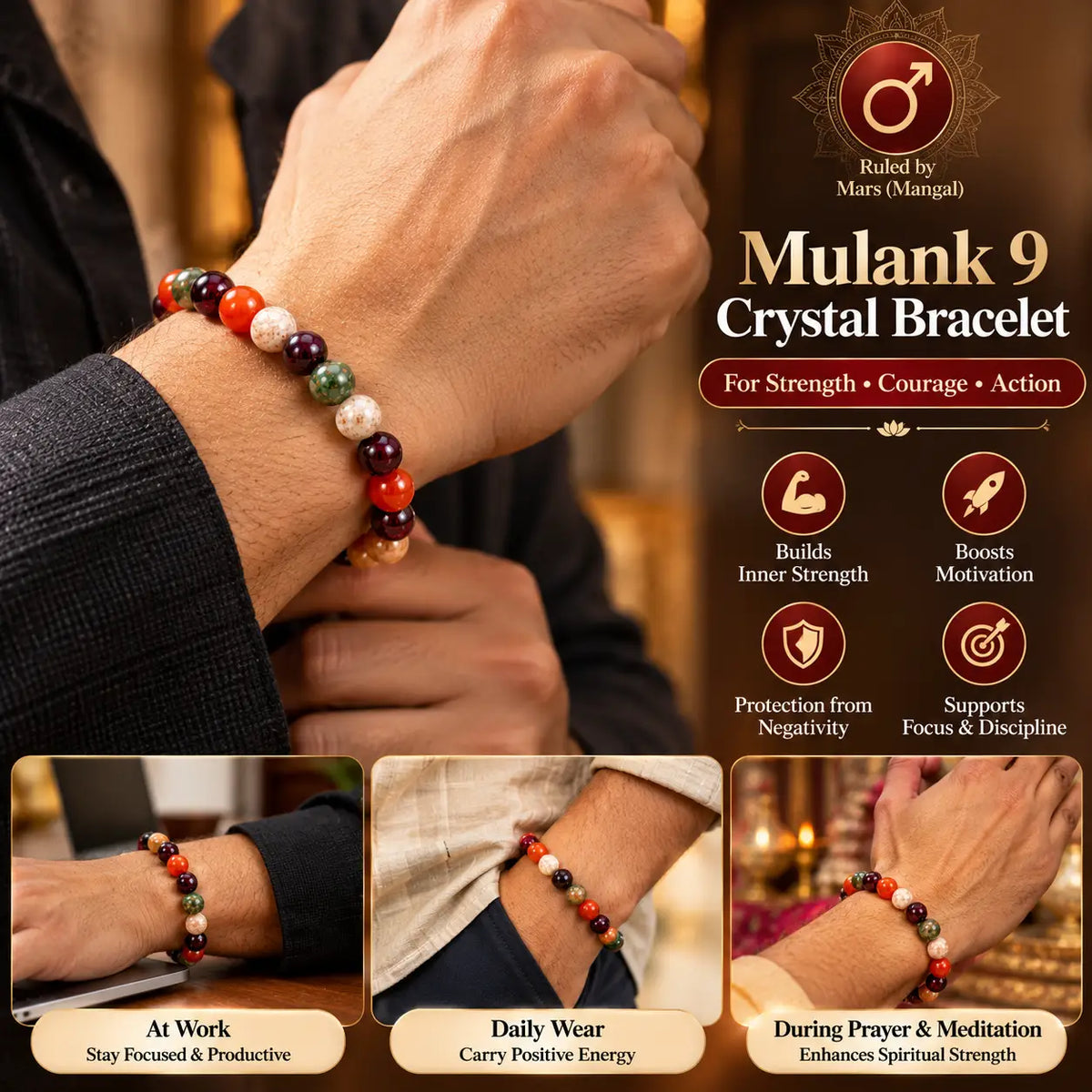 Mulank 9 Crystal Bracelet (Govt Lab Certified)