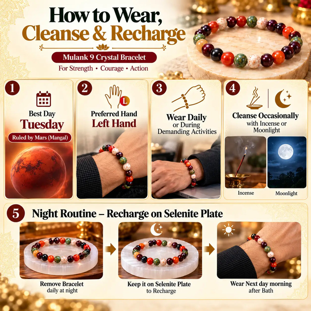 Mulank 9 Crystal Bracelet (Govt Lab Certified)