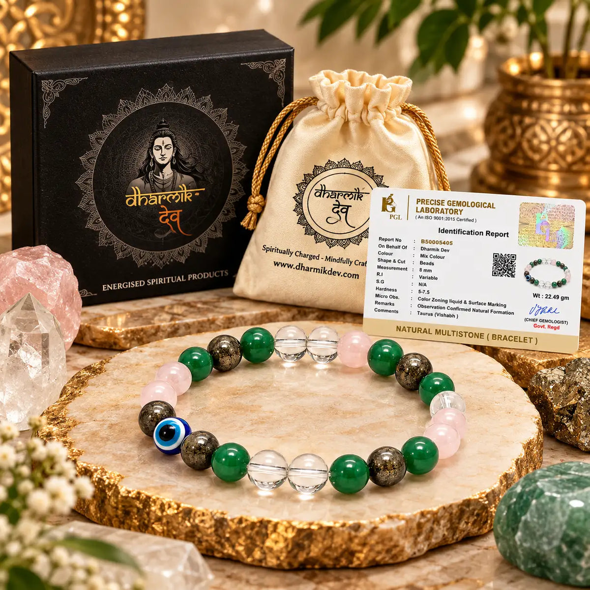 TAURUS (Vrishabh) Crystal Bracelet (Govt Lab Certified)