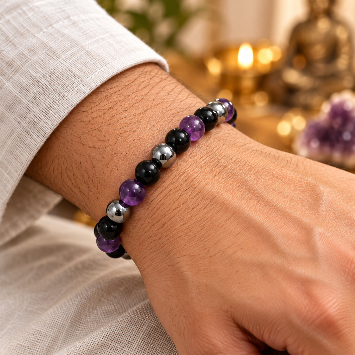7 Mukhi Rudraksha & Mulank 8 Bracelet Combo