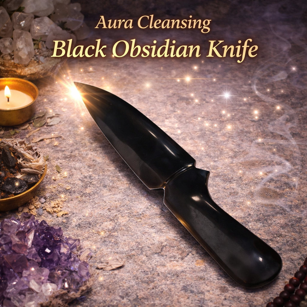 Aura Cleansing Black Obsidian Knife