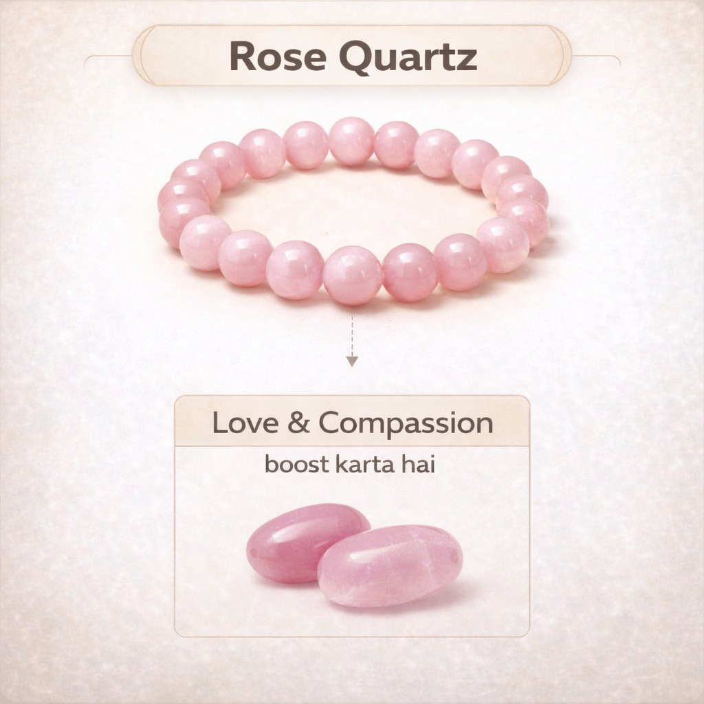 Rose Quartz Bracelet 100% Original with Certificate