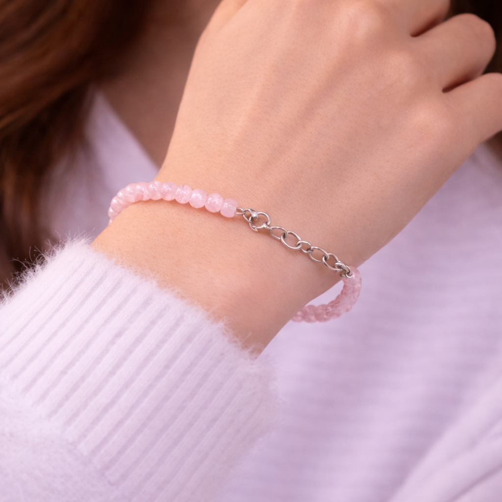 Rose Quartz Anklet 100% Original with Certificate