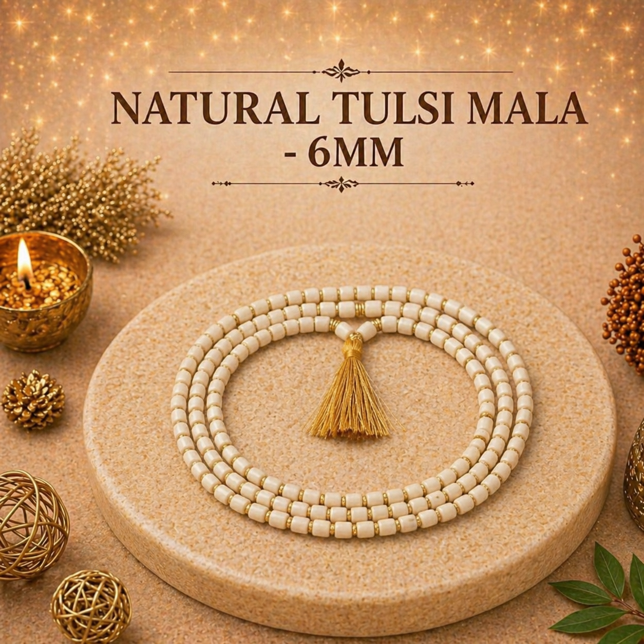 Natural Tulsi Mala -6 mm