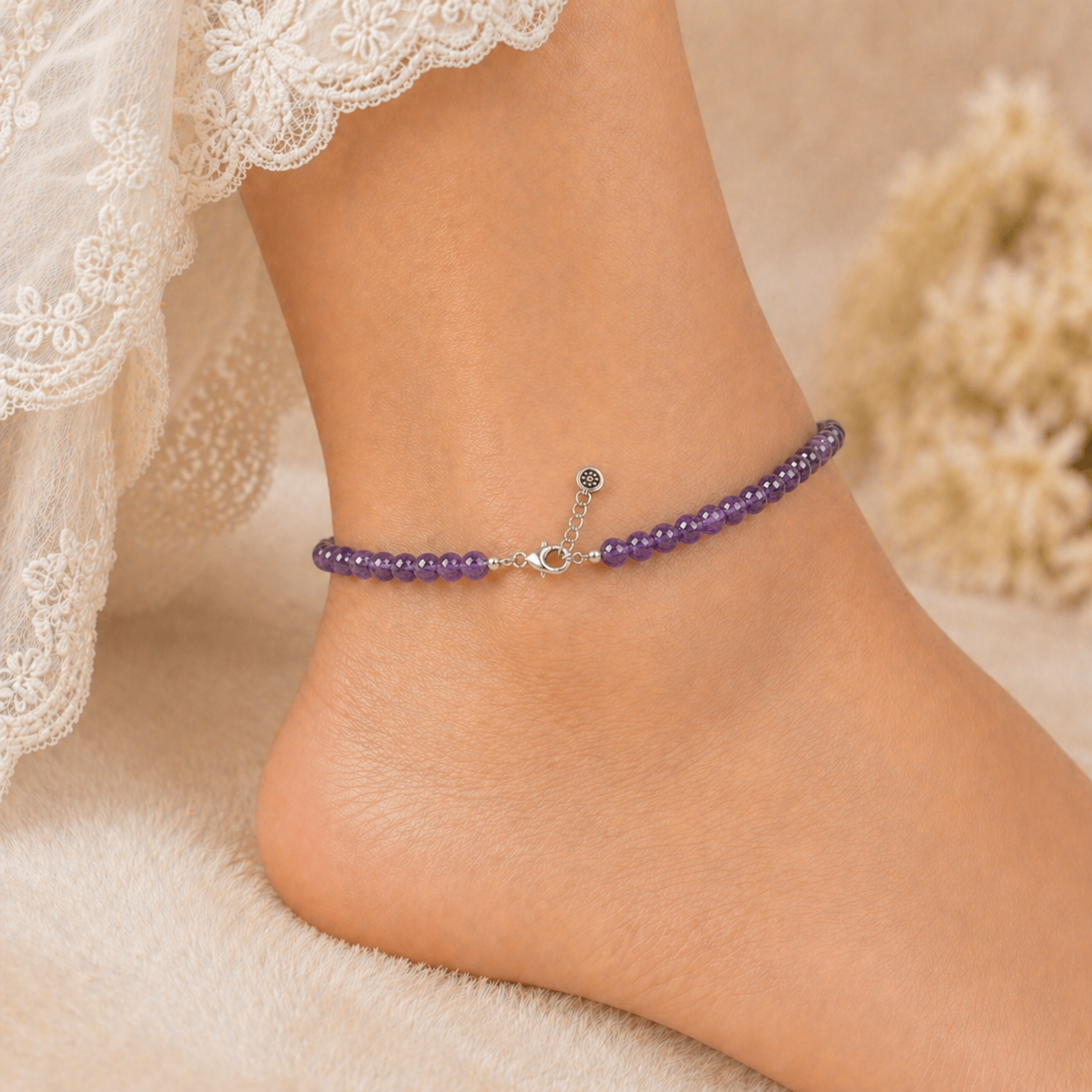 amethyst anklet