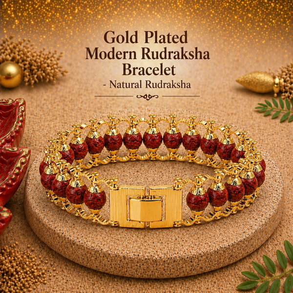 Gold Plated Modern Rudraksha Bracelet