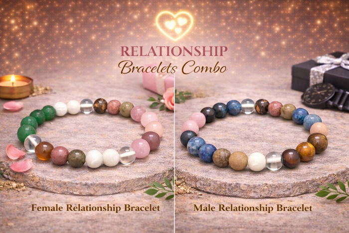 Couple Relationship Crystal Bracelet Combo (Male & Female) – With Certification