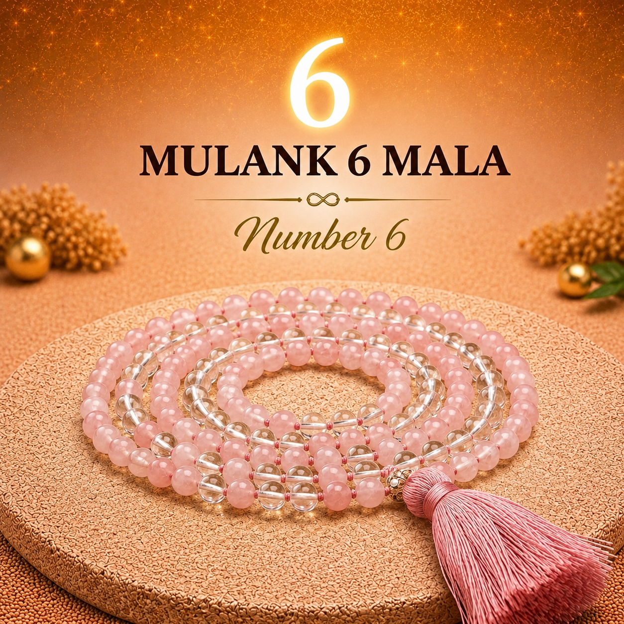 Mulank 6 Crystal Mala (108 Beads) – Govt Lab Certified