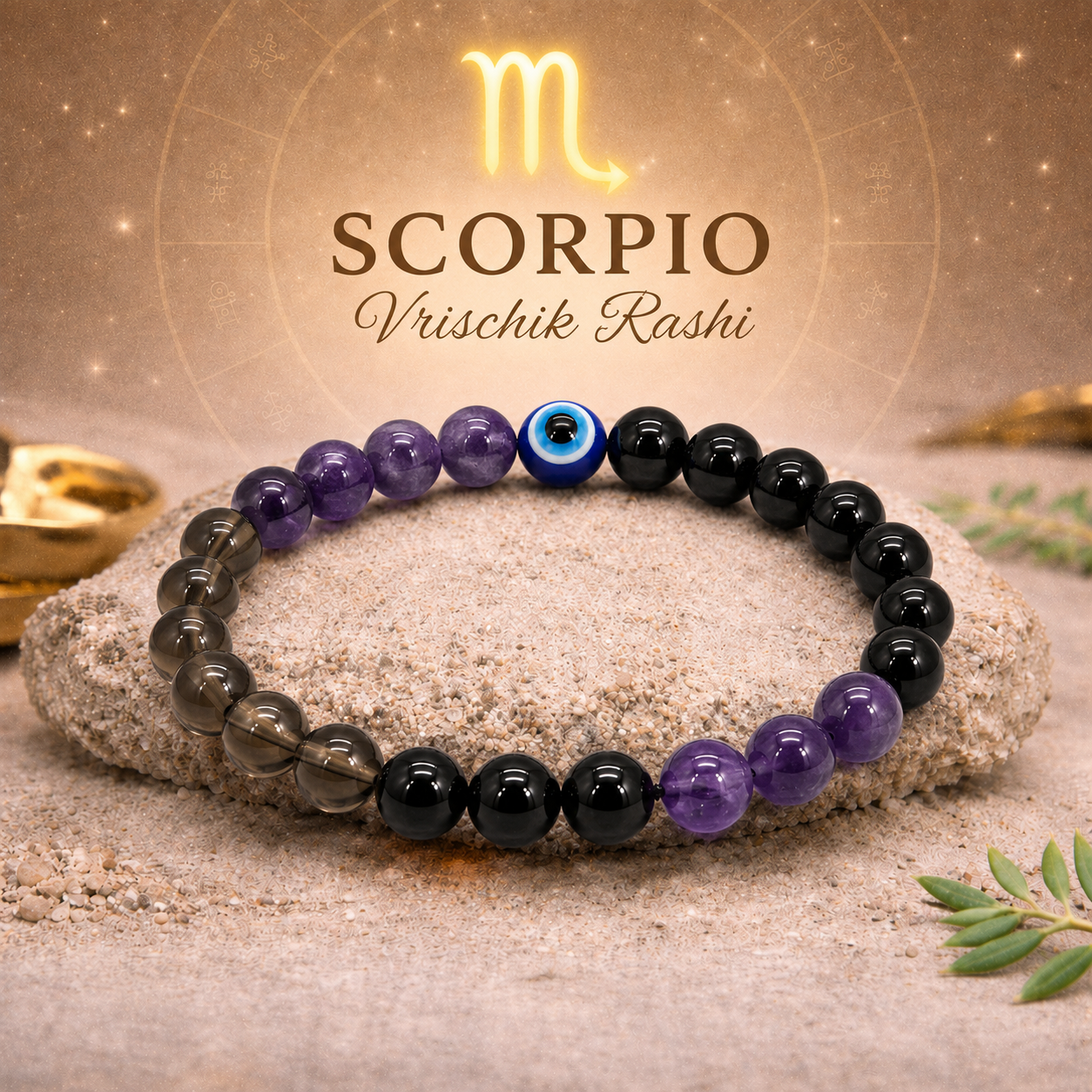 Scorpio (Vrishchik) Crystal Bracelet (Govt Lab Certified)