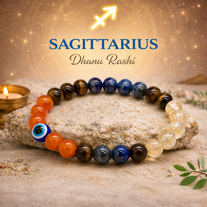 Sagittarius (Dhanu) Crystal Bracelet (Govt Lab Certified)