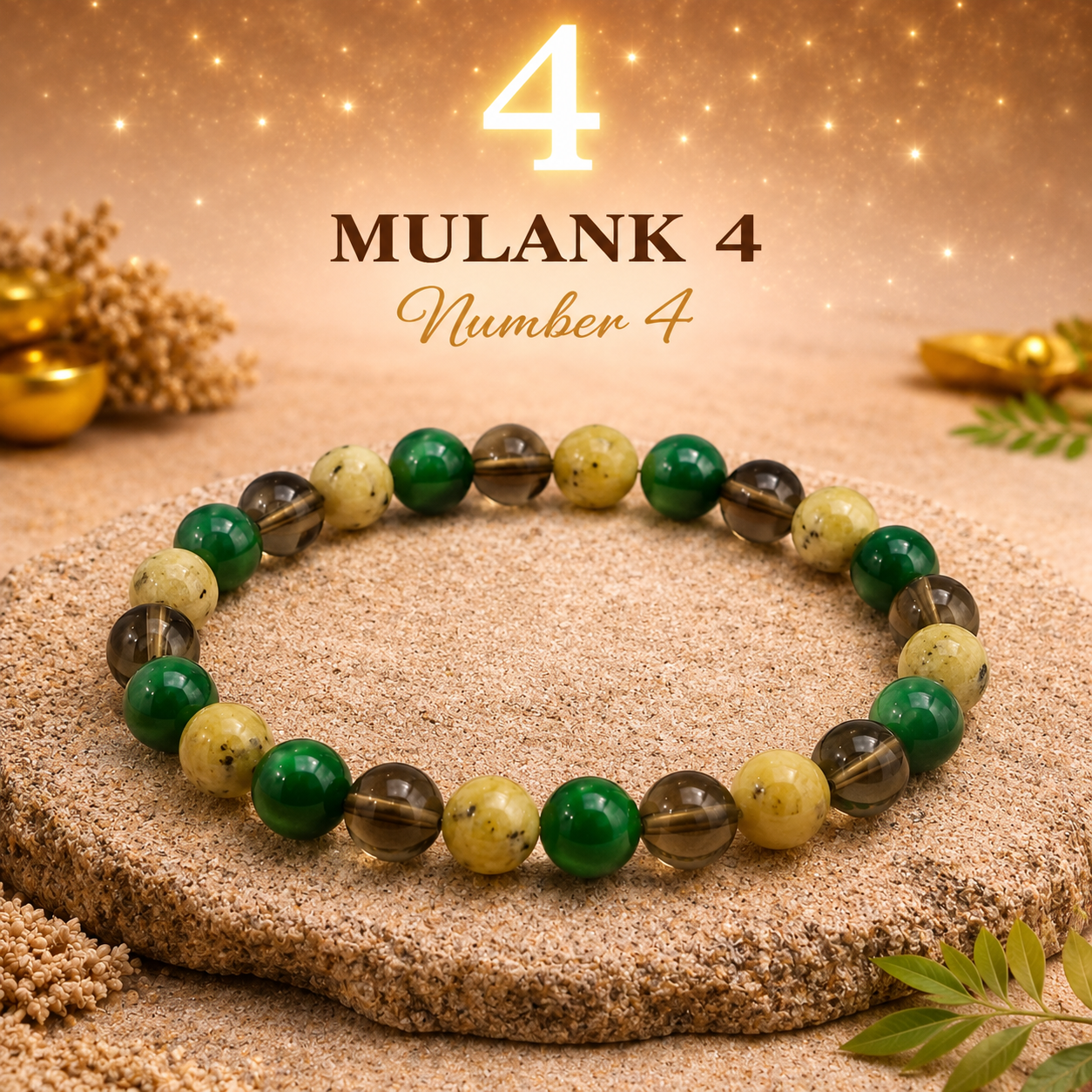 Mulank 4 Crystal Bracelet (Govt Lab Certified)