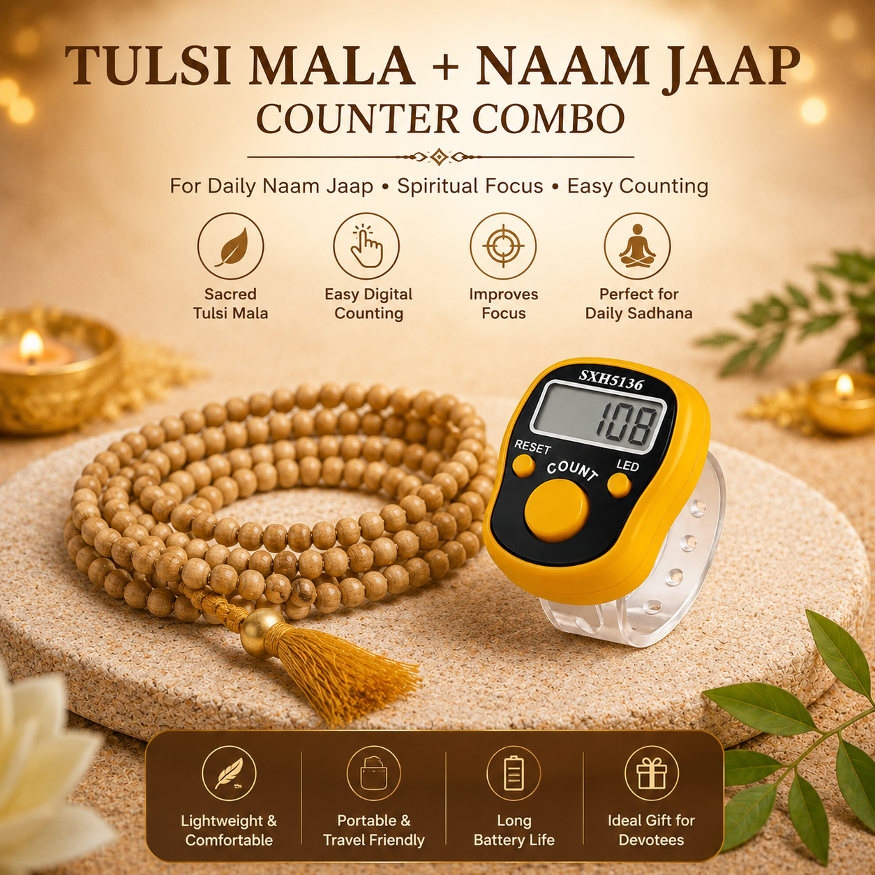 Jap counter plus tulsi mala combo