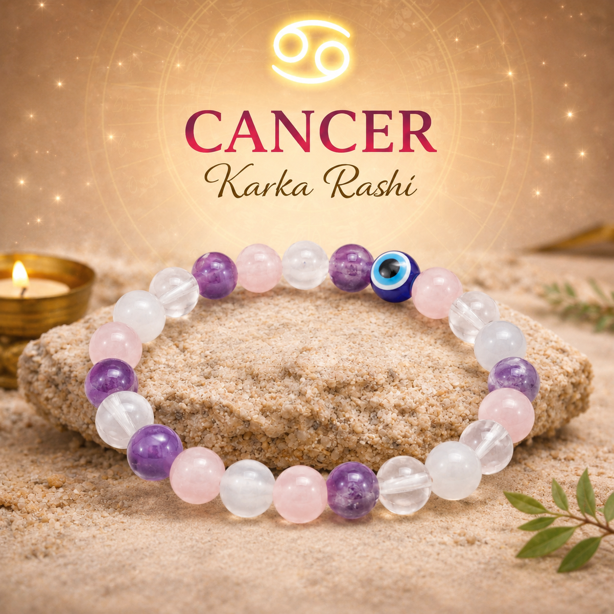 Cancer (Karka) Crystal Bracelet (Govt Lab Certified)