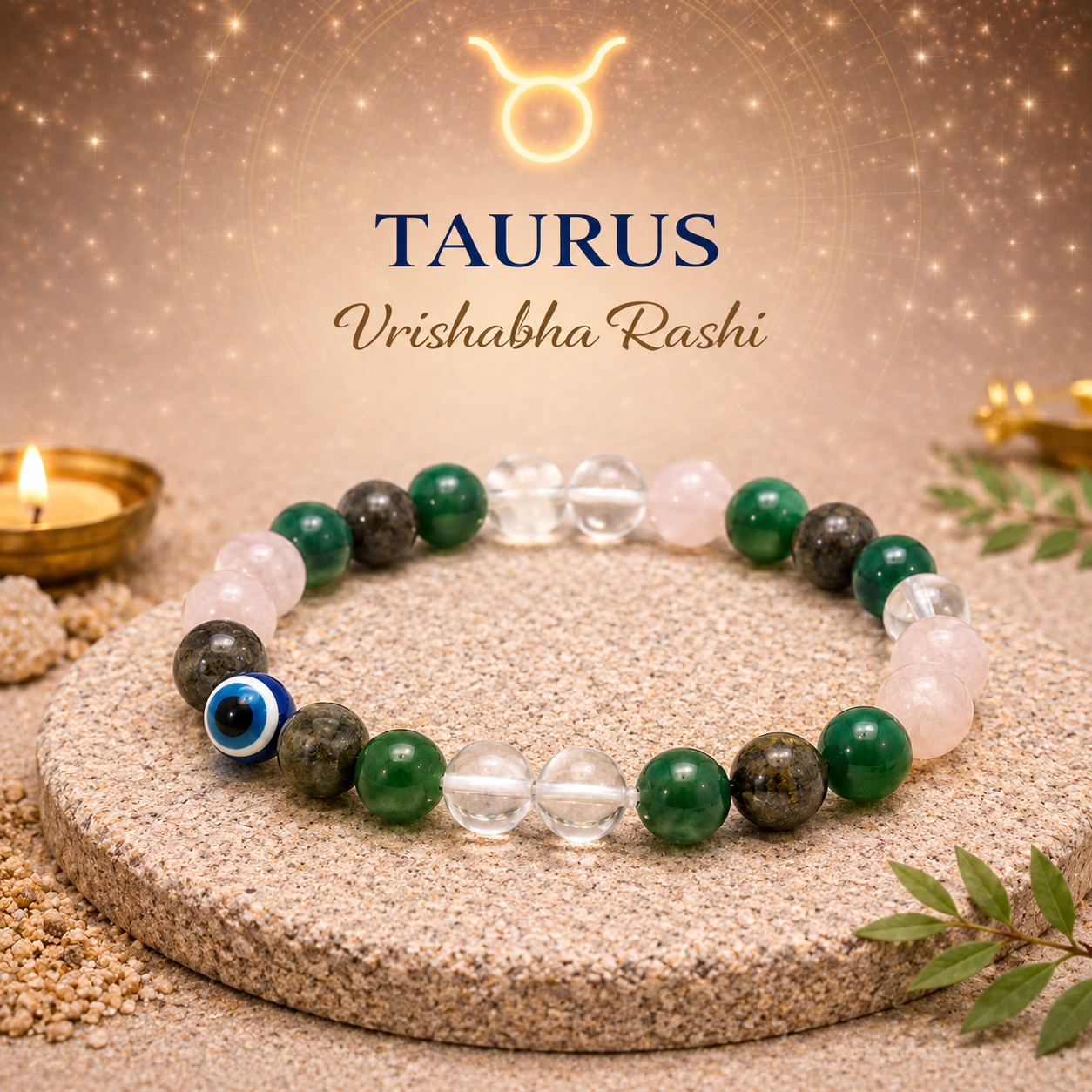 TAURUS (Vrishabh) Crystal Bracelet (Govt Lab Certified)