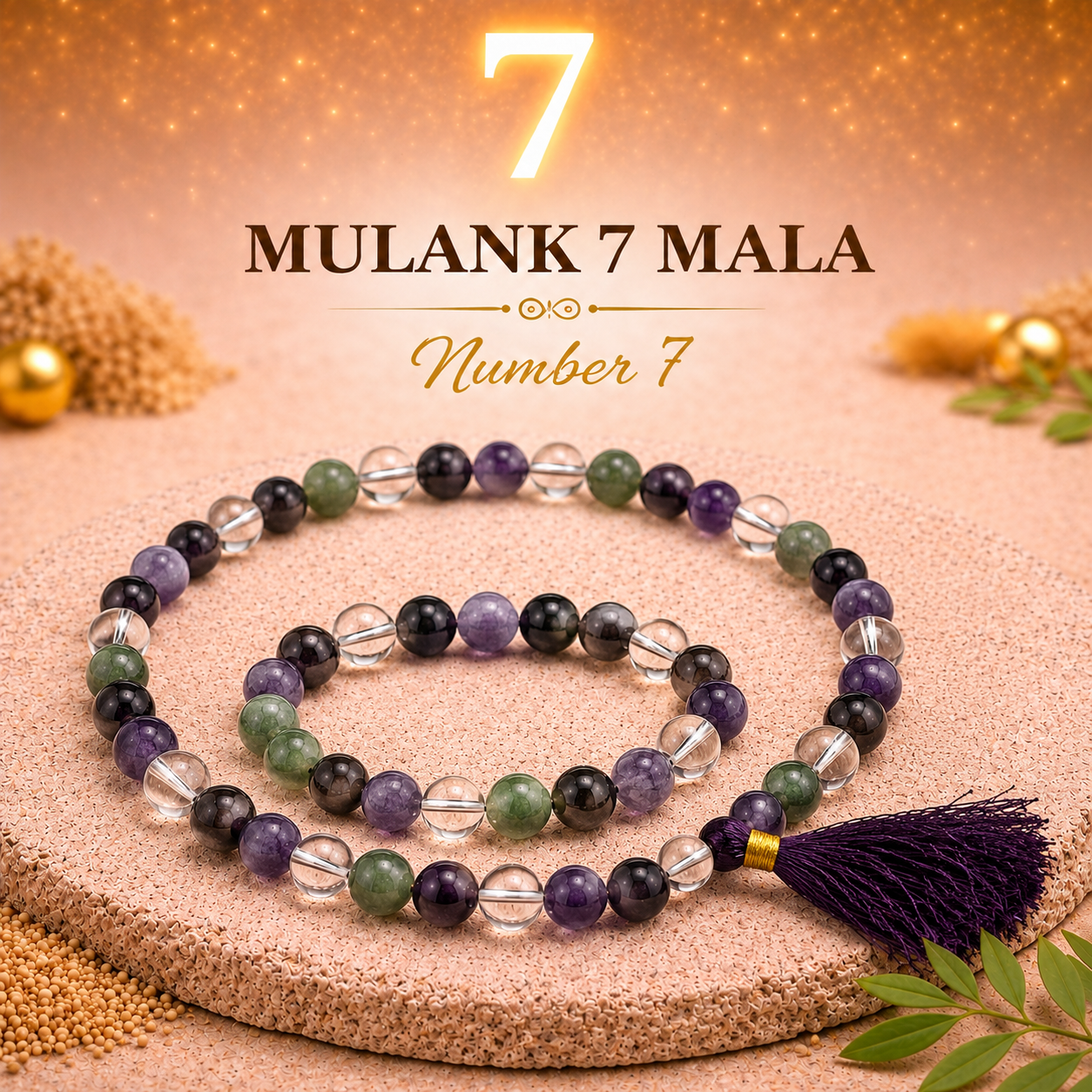 Mulank 7 Crystal Mala (108 Beads) – Govt Lab Certified