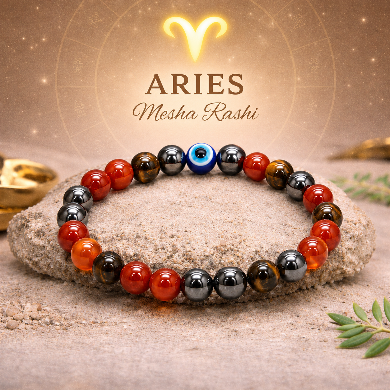 Aries (Mesha) Crystal Bracelet (Govt Lab Certified)