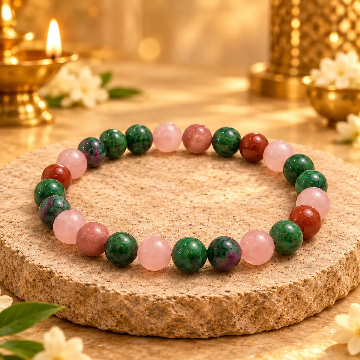 Mulank 1 Crystal Bracelet + 1 Mukhi Rudraksha Combo | Certified