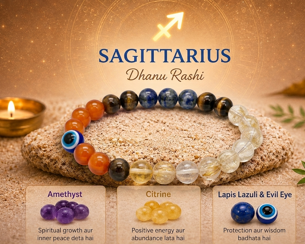 Sagittarius (Dhanu) Crystal Bracelet (Govt Lab Certified)