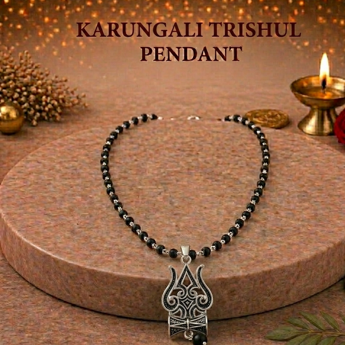 Karungali  Trishul Pendant