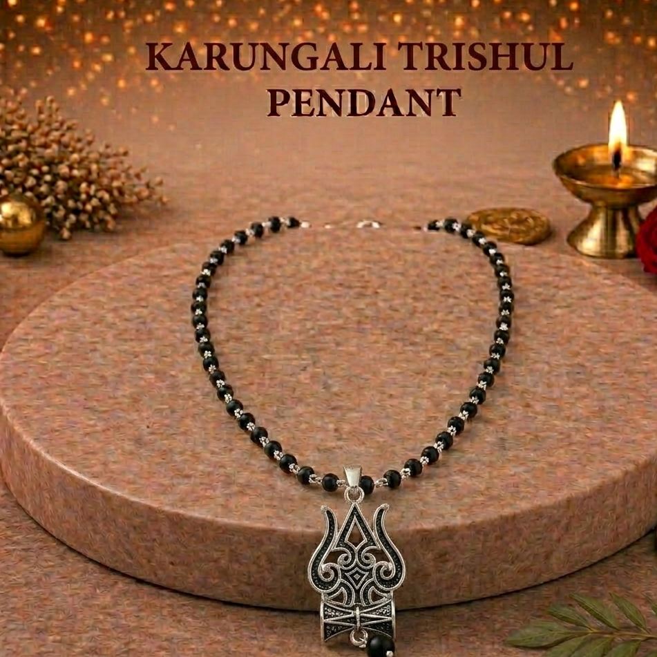 Karungali  Trishul Pendant