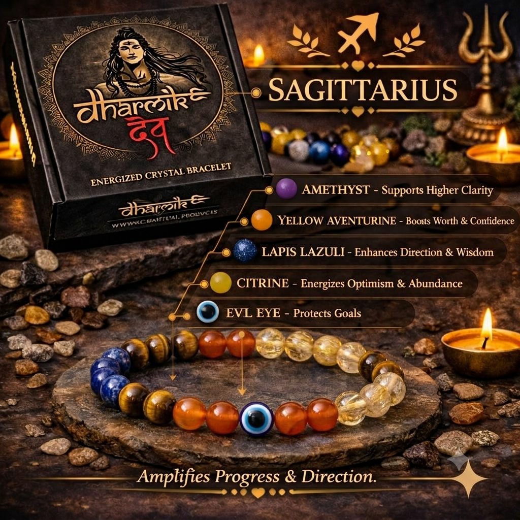 Sagittarius (Dhanu) Crystal Bracelet (Govt Lab Certified)