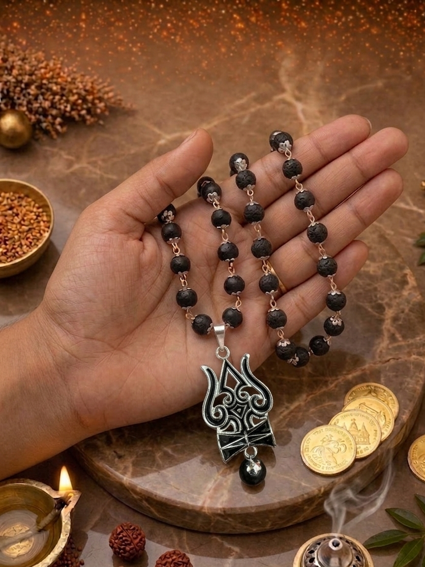 Karungali  Trishul Pendant