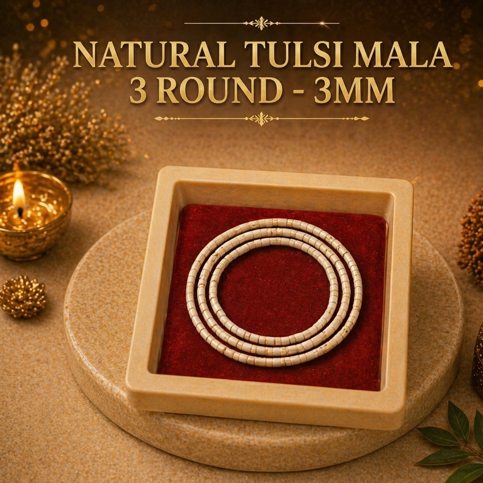 Natural Tulsi Mala 3 Round -3mm