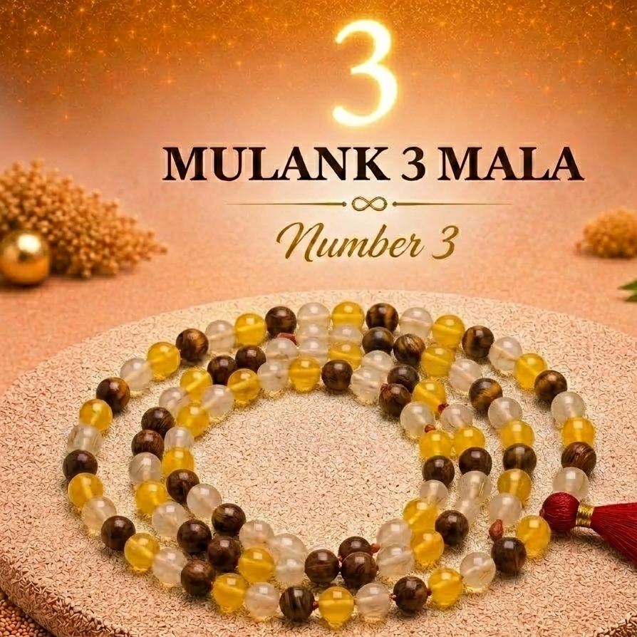Mulank 3 Crystal Mala (108 Beads) – Govt Lab Certified