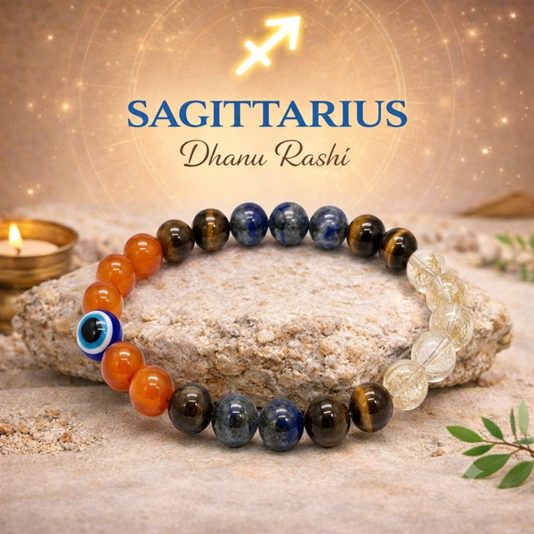 Sagittarius (Dhanu) Crystal Bracelet (Govt Lab Certified)