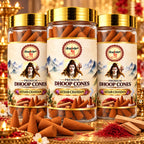 Kesar Chandan Dhoop Cones – Pack of 3 (125g Each) | Premium Sandalwood Fragrance for Puja & Meditation