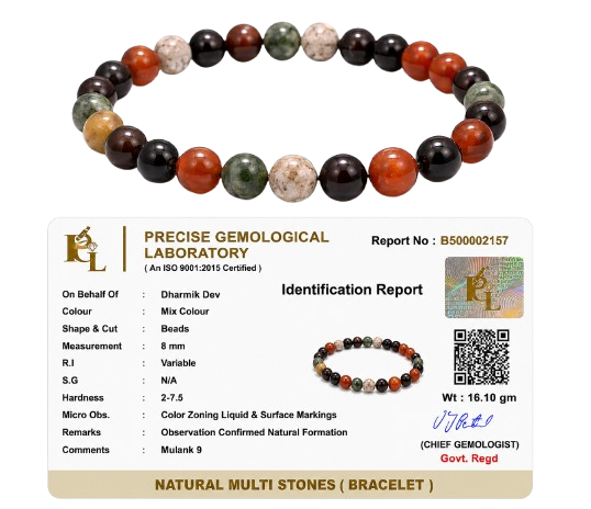 Mulank 9 Crystal Bracelet (Govt Lab Certified)