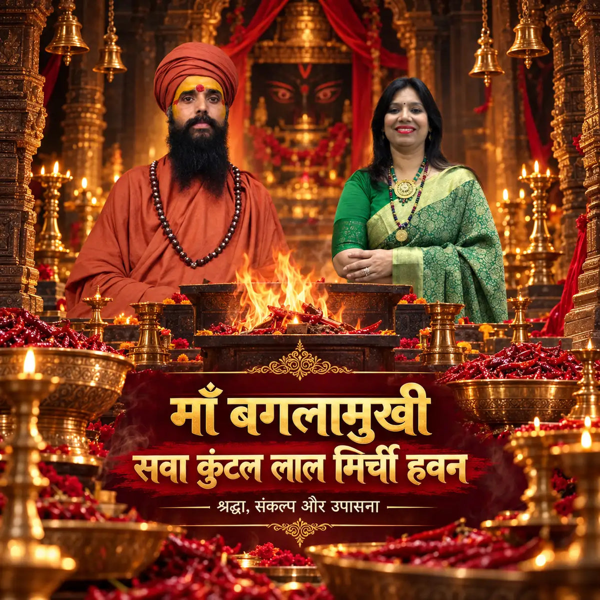 माँ बगलामुखी सवा कुंटल लाल मिर्ची हवन