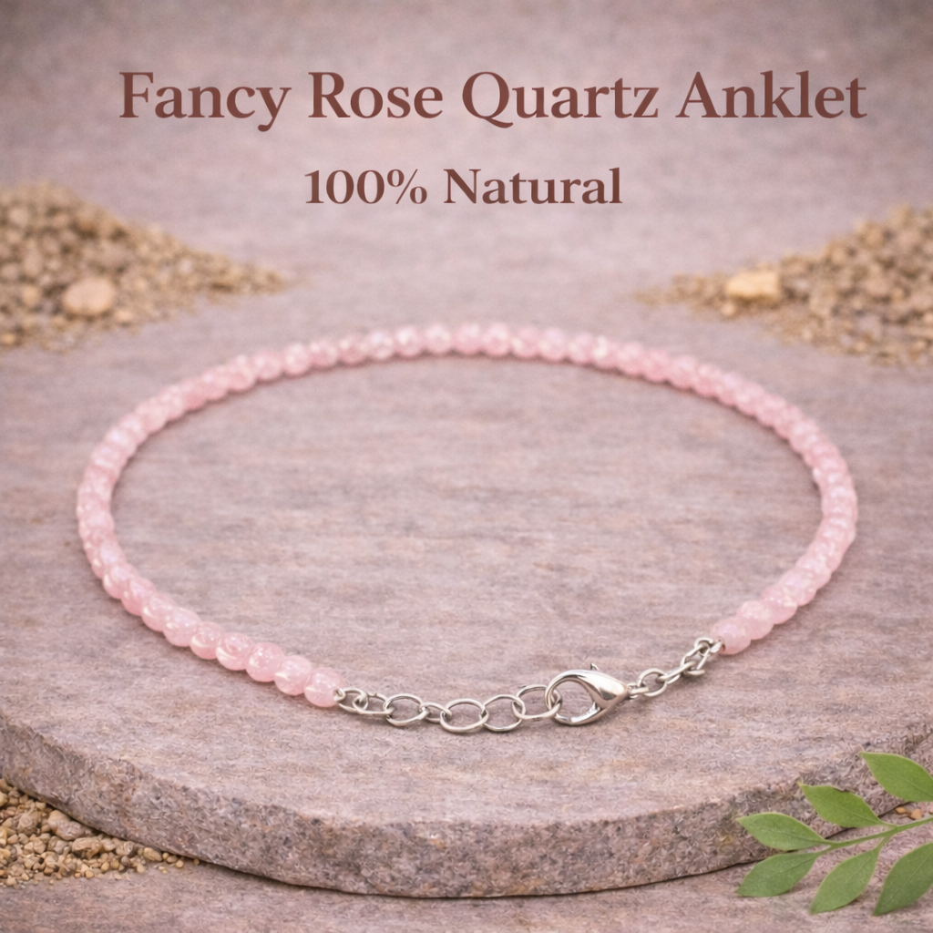 Rose Quartz Anklet 100% Original with Certificate