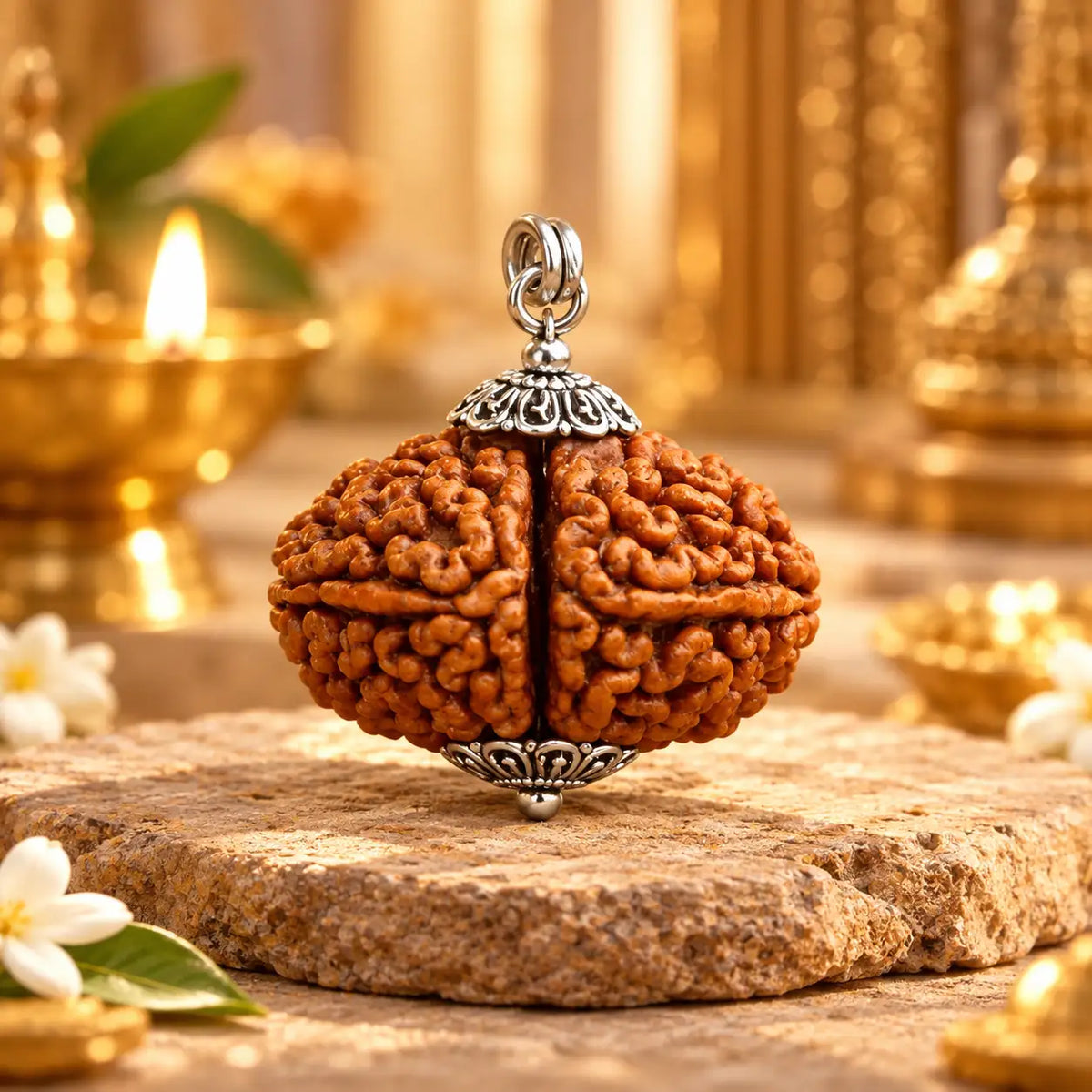 2 Mukhi Rudraksha + Mulank 2 Crystal Bracelet Combo (Govt Lab Certified)